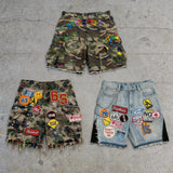 GETADME Y2k Hip Hop Camo Short Jeans Pocket Sweatshorts Men Women Camo Shorts Harajuku Casual Fashion Streetwear Wide Leg Cargo Pants