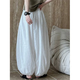 GETADME Oversized 2025 New Summer Elegant Fashion Women Lantern Pants Casual Loose Breathable Cotton Wide Leg Pants Women Clothing