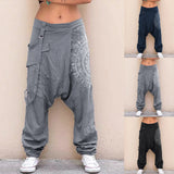 GETADME Men Women Low Rise Retro Print Saggy Baggy Trousers Casual Hip-hop cargo pants Streetwear Loose Harem Pants pantalones de mujer
