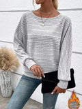 GETADME Autumn/Winter New Comfortable Casual Solid Color Sweaters Long Sleeve Round Collar Splicing Head Pullover 2025 Loose Female Tops