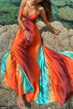 GETADME Sexy Gradient Hollow Out Maxi Dress Women Backless Sleeveless Sling Long Dresses 2025 Summer Vacation Boho Beach Satin Robes