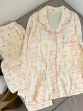 GETADME M-5XL Plus Size Pajama Set for Women Fall Winter Cute Plus Size Sleepwear Ladies Comfortable Loungewear Women's Home Clothes
