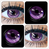 GETADME Eyeshare lentes de contato coloridas para olhos, 2 peças, anime, cosplay, lentes coloridas, azul, roxo, dia das bruxas, lentes de contato, maquiagem de beleza