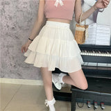 GETADME Mini Dress Women's Summer Cool White Cake Skirt High-Waisted A- Line Petite Sweater Umbrella Skirt For Winter Season