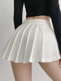 Getadme-Sexy Women Pleated Skirts High Waist Summer Vintage Mini Skirts Korean Tennis Student White Designed Dance Skirt