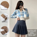 GETADME High-Waisted Slimming Mini Dress For Women Plaid Patterned A- Line Skirt New Style Summer Autumn/Winter Student Version
