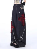 Gothic Vintage Y2k Jeans Baggy Woman Japanese Style Denim Pants Korean Fashion Streetwear Harajuku Punk Gyaru Trousers