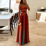 GETADME 레이디 캐주얼 스트랩리스 플리츠 드레스 여름 오프숄더 홀로우 홀리데이 롱 드레스 패션 슬리브리스 쉬폰 프린트 비치 드레스