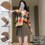 GETADME High-Waisted Slimming Mini Dress For Women Plaid Patterned A- Line Skirt New Style Summer Autumn/Winter Student Version