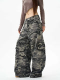 GETADME 2025 Trashy Y2K Streetwear Camouflage Baggy Cargo Jeans Pants For Women 90S Vintage Clothing Wide Leg Underwear Lady Trousers