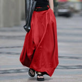 Vintage Summer Skirts Women High Waist A-Line Ankle-Length Skirt Female Beach Loose Long Maxi Skirts Large Hem Lady Boho Skirts