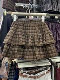 GETADME Japanese Y2k Cute Ruffled Plaid Skirt Punk Rock Subculture Cake Skirts Japanese Preppy Style Casual New 2025 Women Skirts