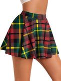 GETADME Retro Plaid Pleated Skirts Skirt Y2K Streetwear Vintage School Uniform A-Line Gym Student Short Skirt Girl Xmas Dress Up