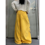 GETADME 2026 American Style Vintage Gradient Letter Print Casual Wide Leg Pants Loose Fit Hip Hop Jazz Dance Women Fashionable Trousers