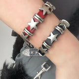 Vintage Star Leather Watchband Bracelet For Women Cool Trend Charm Fashion Adjustable Men Bracelet Harajuku Y2k Jewelry Gifts