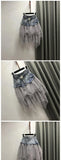 GETADME Women's Denim Gauze Patchwork Mini Skirt 2025