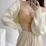 GETADME Open Front Solid Color WomenBolero Shrug Cardigan Cropped Casual Bolero for Everyday Date Nights Parties