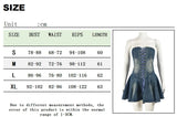 GETADME Classic Denim Lace Up Strapless Zip Up Backless Dress Women Summer Sleeveless Sexy Night Club Skinny Pleated A-line Dresses