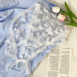 GETADME 레트로 레이스 반다나 헤드밴드 프린트 헤어 스카프 보헤미아 삼각형 헤드스카프 화이트 헤어 밴드 여성용 소녀 패션 스위트 스카프