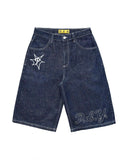 GETADME Y2k Hip Hop Vintage Loose Jorts Harajuku Streetwear Summer  Punk Rock Letter Embroidery Fashion Denim Shorts Men Clothing