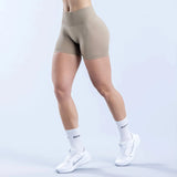 GETADME Summer High Waisted Yoga Shorts Fashionable and Sexy Running Fitness Pants Solid Color Yoga Leggings Customizable labels