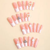 GETADME 24PCS One Box Europe and the American Style Extended Wearing French Water Pipe Nail Drill Butterfly Pearl Nail Patch Nail DIY