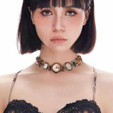 GETADME 핸드메이드 니치 워치 펜던트, 구리 보석 스플라이스, 사이버펑크 디자인, 여성용 목걸이