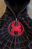 GETADME American Spider Pattern Embroidery Zip Up Hoodie Y2K Mens Womens Gothic Harajuku Jacket Fashion Hoodie Sweatshirt Casual Clothes