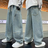 GETADME Boys Scimitar Jeans Spring and Autumn New Children's Wide Leg Pants Medium Older Boys Pants