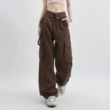 GETADME Spring Autumn American Retro Halter Vest Shawl Cargo Pants Three Piece Sets Lady Fashion Sweatshirts Tank Tops Trousers Outfits