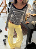 GETADME Womens Y2k Wide Leg Sweatpants for Women Fold Over Low Rise Flare Yoga Lounge Pants Back to School Clothes for Teen Girls ﻿