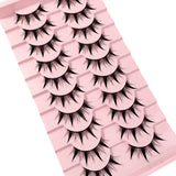 GETADME Eyelashes 10 Pairs Mange Lashes 3D Cat Eye Lashes Faux Mink Lashes Natural Fluffy False Eyelashes Wispy Makeup Tools