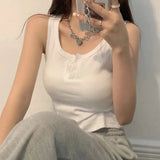 GETADME Tank Top for Women Ribbed Button Down Sleeveless Blouse Solid Color Casual Women's Teens Trendy Basic Summer Dresses