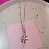 GETADME Gothic Punk Bow Heart Sun Star Moon Pendant Snake Chain Necklace Men Women Hip Hop Vintage Y2K EMO Grunge Jewelry Accessories