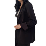 GETADME Women's New Elegant British Style Casual Wide Leg Trousers 2-Piece Suit Jacket Matching Set Plus Size Blazer and Suits