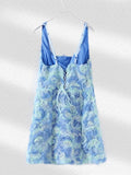 GETADME Fashion 3D Flower Mini Dress Women Sexy Slim Hip Package Female Party Dresses 2025 Vacation Beach Club Strap Rose Lady Robe