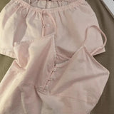 GETADME 2025 New Cotton Sleepwear Women's Summer Short Sleeved Shorts Cute Women's Home Clothing Set Женская Пижама