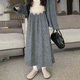 GETADME Smvp 2025 Autumn Winter New Thicken Plush A-line Skirts Wowen Solid Casual High Waisted Long Skirt Ladies Lazy Style Midi Skirts