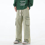 GETADME 2026 New Men Baggy Cargo Jeans Fashion Streetwear Vintage Wide Leg Pants American Streetwear Y2K Big Pocket Youth Overalls