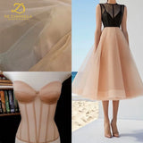 GETADME Nude Wedding Dress Lace Fabric Width Mesh for Bridal Gown Lining Design Vintage Bodice Stiff  Feeling Mesh 3 yards