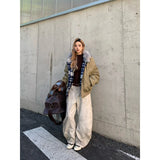 GETADME American Retro 2000s High Waist Full Length Jeans Pockets Hip-hop Baggy Cargo Pants Women Casual Y2K Grunge Street Denim Trouser