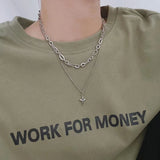 GETADME Punk Stainless Steel Star Geometry Pendant Necklace for Men Hip Hop Elements Jewelry
