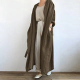 GETADME New Casual Women's Long Sleeved Shirt Dress Versatile Long Windbreaker Jacket Spring/summer 2025