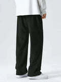GETADME Men's corduroy loose European size hanging multi-functional casual straight leg pants, suitable for daily travel