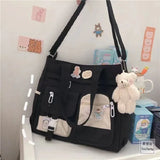 GETADME Nylon Waterproof Canvas Women Handbags Shoulder Bag Japanese Ladies Messenger Bag Student School Crossbody Bags for Girl Satchel