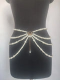 Getadme-Y2K Jewelry Multilayer Pearl Waist Chain for Women's Fashion Retro Character Playing Body Accessories Sexy Party Accessorie Gift