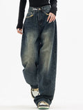 Getadme Y2K Women Vintage Streetwear Korean Baggy Blue Jeans High Waist Straight Wide Leg Pants Denim Trousers Fairy Grunge Alt Clothes