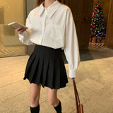 GETADME Korobov French Blue Plaid Ruffled Sleeveless Shirt Women's Clothing Summer Loose Blouses Doll Age Reduction Sweet Fashion Top