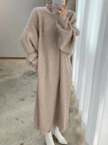 Getadme New in Women's Winter Sweater Dress Korean Version Pullover Jersey Long Dresses Fashion Streetwear Elegant Women's Clothing