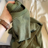 GETADME Women Long Sleeve T-shirt Round Neck Base Shirt Top Striped Early Spring New Style Lazy Style T-shirt Top